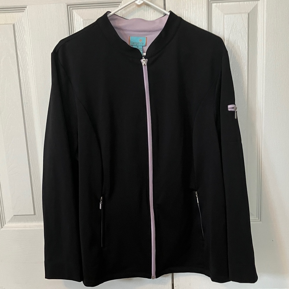 Tangerine Black Full Zip Jacket with Pink/Lavender Trim